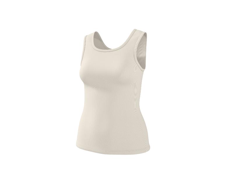Débardeur côtelé beige clair pour femme.