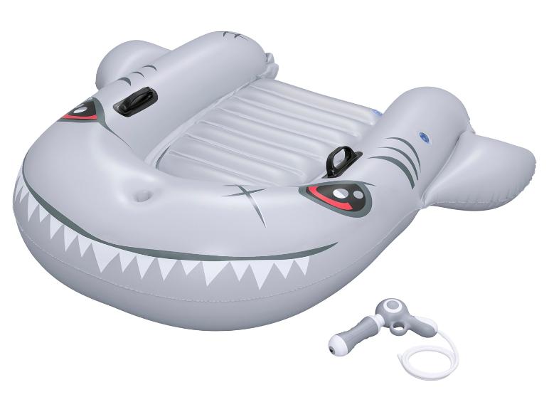 Bateau gonflable enfant requin avec pistolet à eau.
