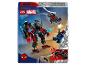 Ensemble Lego 76337 avec un robot rouge et noir et des figurines Spider-Man.