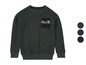 Un sweat-shirt vert foncé à motif à carreaux avec une poche et l'inscription 'Downtown Brooklyn'