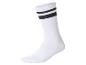 Chaussette de sport blanche avec deux rayures noires sur le revers
