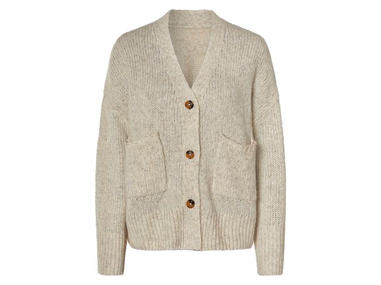  Cardigan en tricot beige avec poches