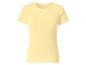 T-shirt côtelé jaune clair à manches courtes pour femme