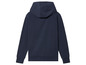 Un sweat-shirt à capuche bleu marine avec fermeture éclair.
