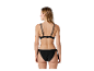Maillot de bain noir : haut de bikini et bas de maillot de bain noués.