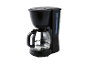 Cafetière noire SilverCrest avec verseuse en verre.