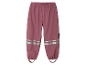 Salopette imperméable rose foncé pour enfant, avec bandes réfléchissantes.