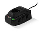 Un chargeur Parkside noir pour outils sans fil.