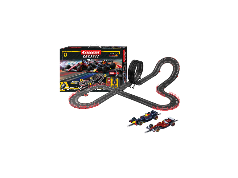 Circuit de course CARRERA Speed Zone avec deux voitures de Formule 1 et boîte