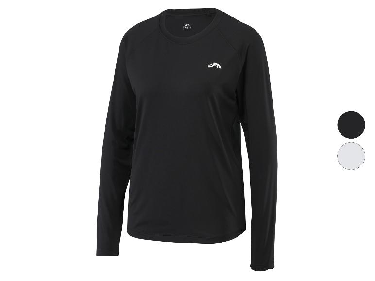 T-shirt de sport Crivit noir à manches longues, également disponible en gris