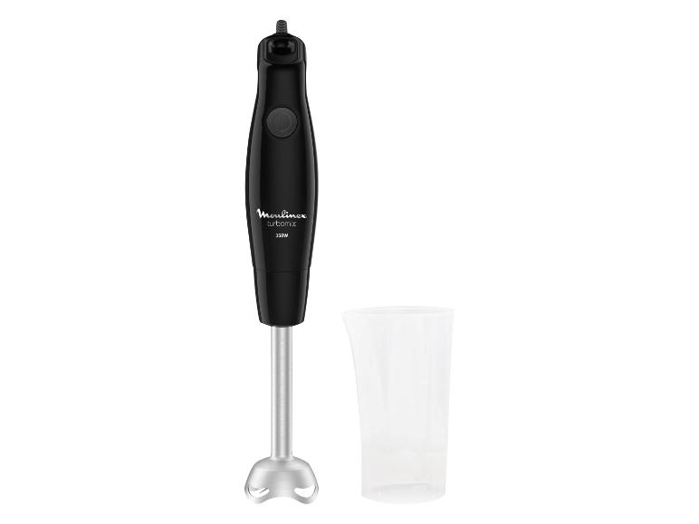 Mixeur plongeant noir avec un verre doseur transparent