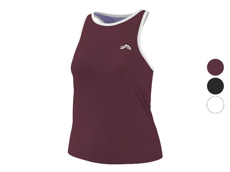 Débardeur marron sans manches avec liseré blanc et logo, avec options de couleur.