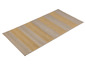 Un tapis beige avec des rayures jaunes.