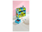 Une armoire de rangement sur le thème de Peppa Pig avec des paniers de rangement colorés.