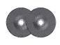 Deux disques abrasifs gris pour meulage.