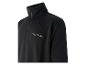 Sweat-shirt noir pour homme avec demi-fermeture éclair, col montant et logo brodé.
