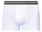 Boxers blancs pour hommes avec bande noire.
