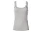 Débardeur côtelé femme avec dentelle en gris clair