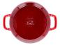 Cocotte rouge en fonte SilverCrest, vue de dessus.