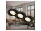 Trois spots LED encastrables noirs BRILONER dans un salon moderne.