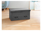 Banc de rangement gris avec deux tiroirs
