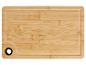 Planche à découper rectangulaire en bambou avec poignée.