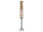 Mixeur plongeant SilverCrest beige avec détails en bois.