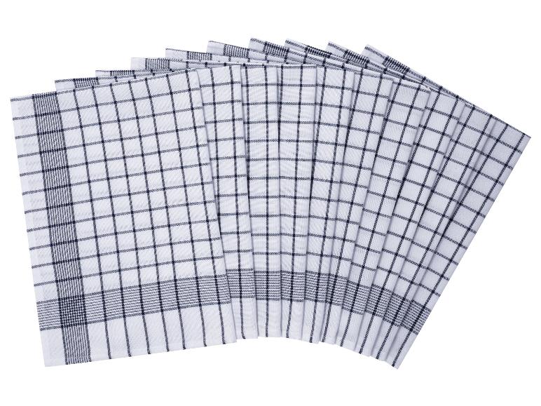Six torchons de cuisine blancs à carreaux