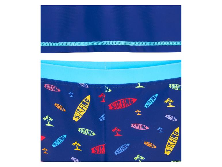 Maillot de bain enfant : short de bain bleu marine à motif surf.