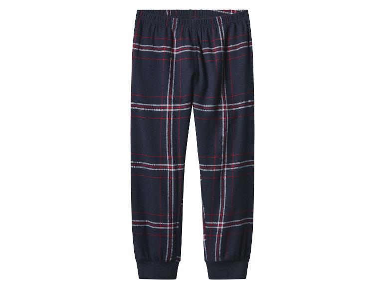 Pantalon de pyjama à carreaux bleu foncé avec des rayures rouges et blanches