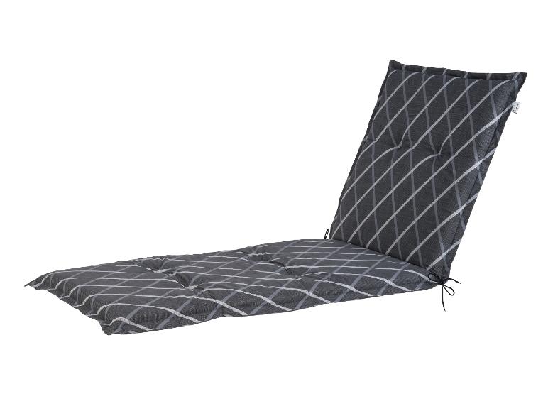 Coussin de chaise longue gris à motif quadrillé