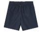Shorts en lin bleu marine, style décontracté.