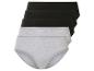 Trois paires de culottes, deux noires et une grise.