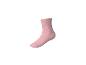 Chaussette rose à bord volanté sur fond blanc
