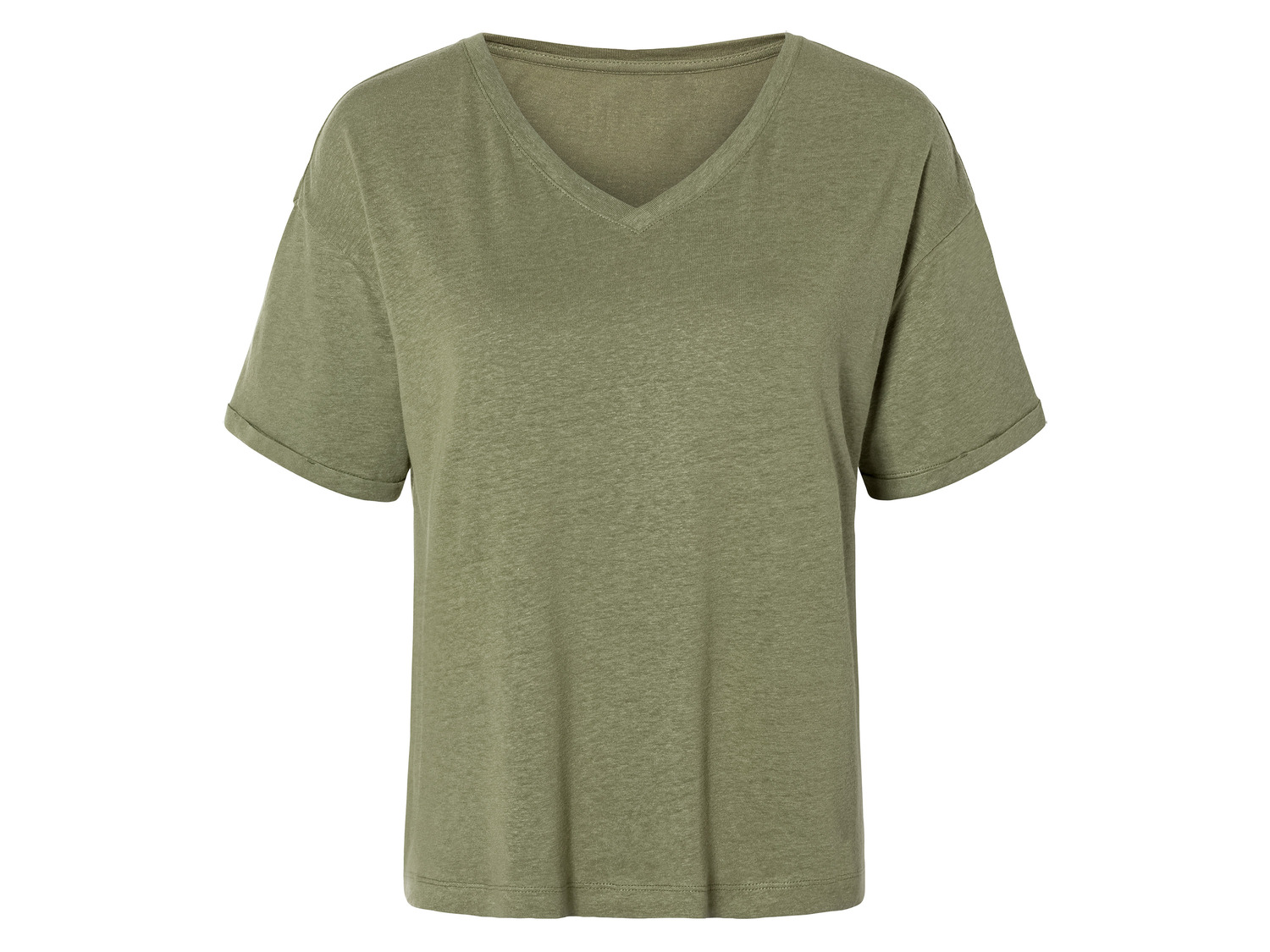 T-shirt Femme 100% Lin - Taille 36 (0) - Kaki - Occasion Très Bon état