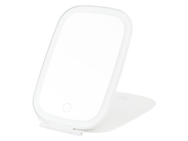 Miroir de maquillage blanc Cien Beauty avec éclairage LED et base pliable