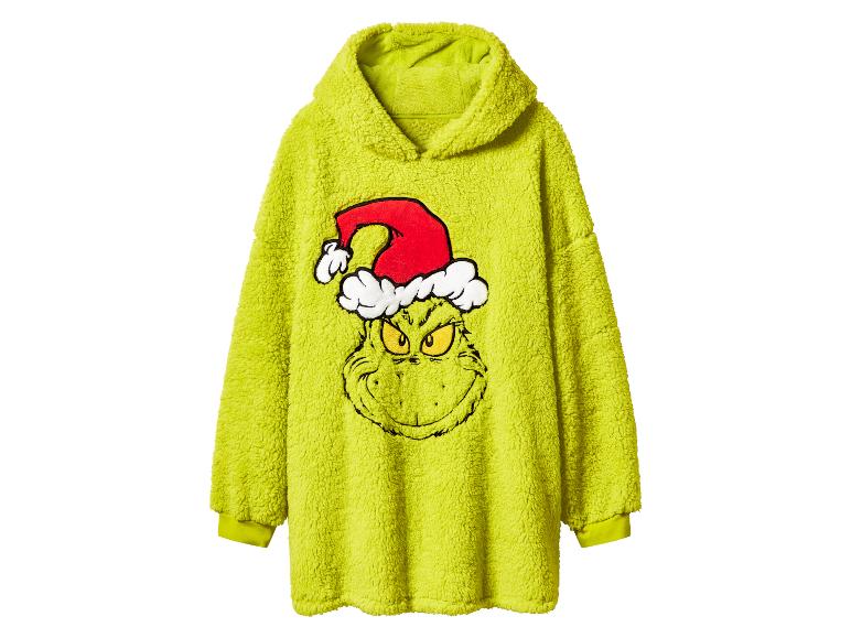 Sweat à capuche oversize vert lime Grinch avec un bonnet de Père Noël