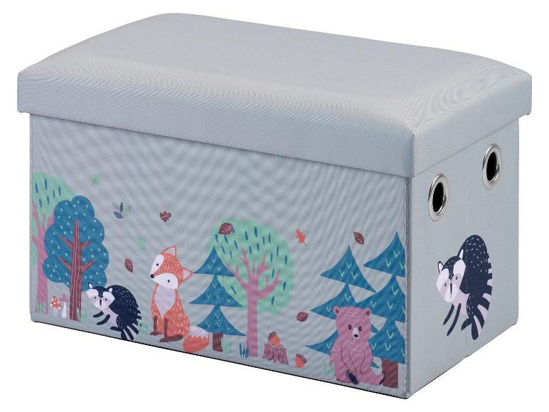 Coffre à jouets pour enfants sur le thème de la forêt.