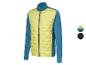 Veste matelassée pour homme en jaune et bleu.