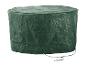 Housse de protection verte pour mobilier de jardin avec cordon de serrage.