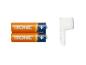 Deux piles TRONIC orange et un capuchon de protection transparent.