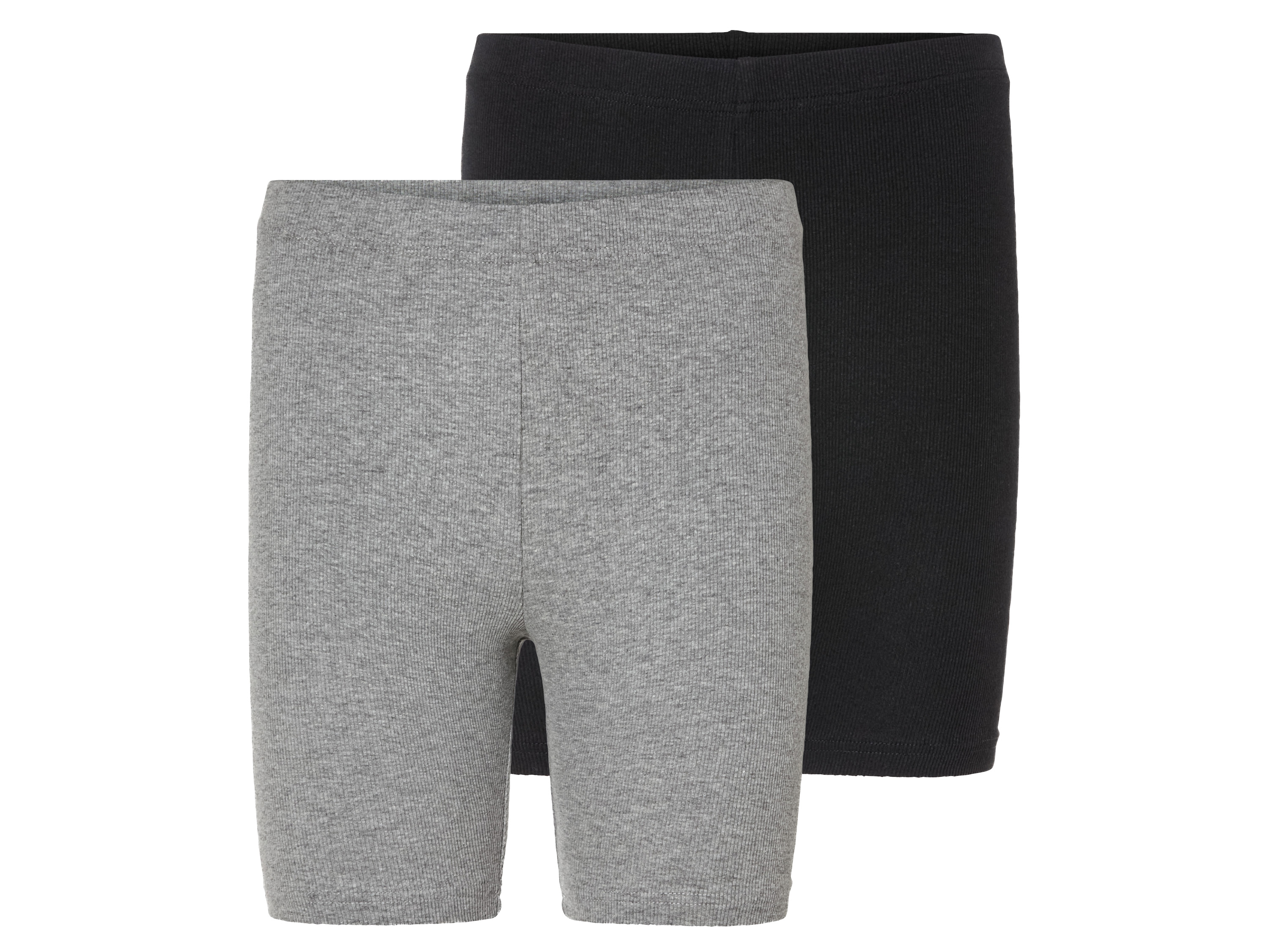 esmara® Lot de 2 cyclistes côtelés femme (S (34/36), noir/gris)