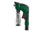 Un vaporisateur vert avec une brosse pour nettoyer les fenêtres.