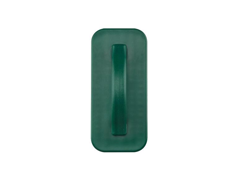 Un outil de lissage en plastique vert foncé avec une poignée.