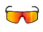 Lunettes de soleil de sport noires avec verres miroir orange