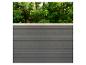 Planche composite grise HOME DELUXE avec un fond d'arbres verts.