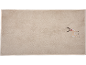 Serviette beige avec un renne brodé et un nœud rouge.