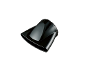Embout concentrateur noir brillant pour sèche-cheveux sur fond blanc.