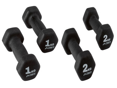 CRIVIT Lot de 2 haltères de 1 kg ou 2 kg