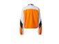 Veste de sport orange, blanche et noire à col montant